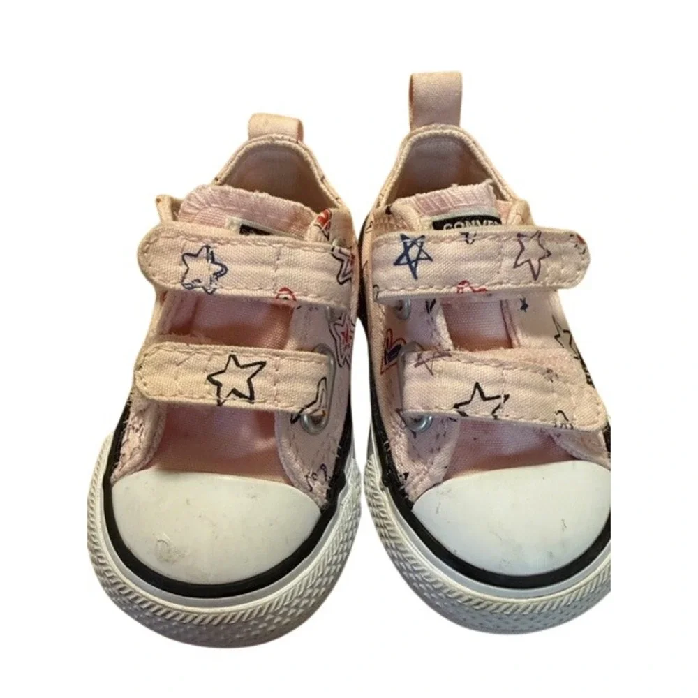 Converse Chuck Taylor All Star Infant Pink Stars Hearts Sneakers Size‎ 3